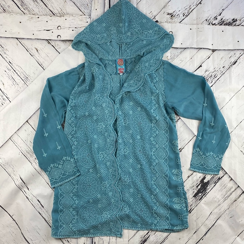 Johnny Was Woman’s Kimono With Hoodie Size M